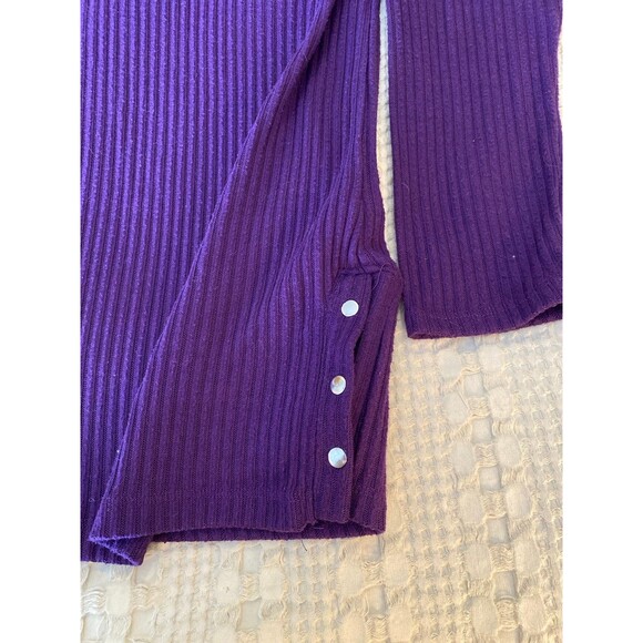 Liz Claiborne Womens Sweater Plus Sz XL Turtleneck Plum Purple Ribbed Fuzzy Knit - Picture 5 of 12